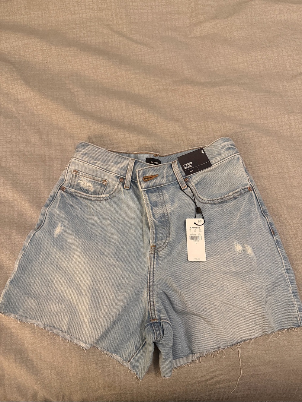 Express Light Wash High-Rise Denim Shorts